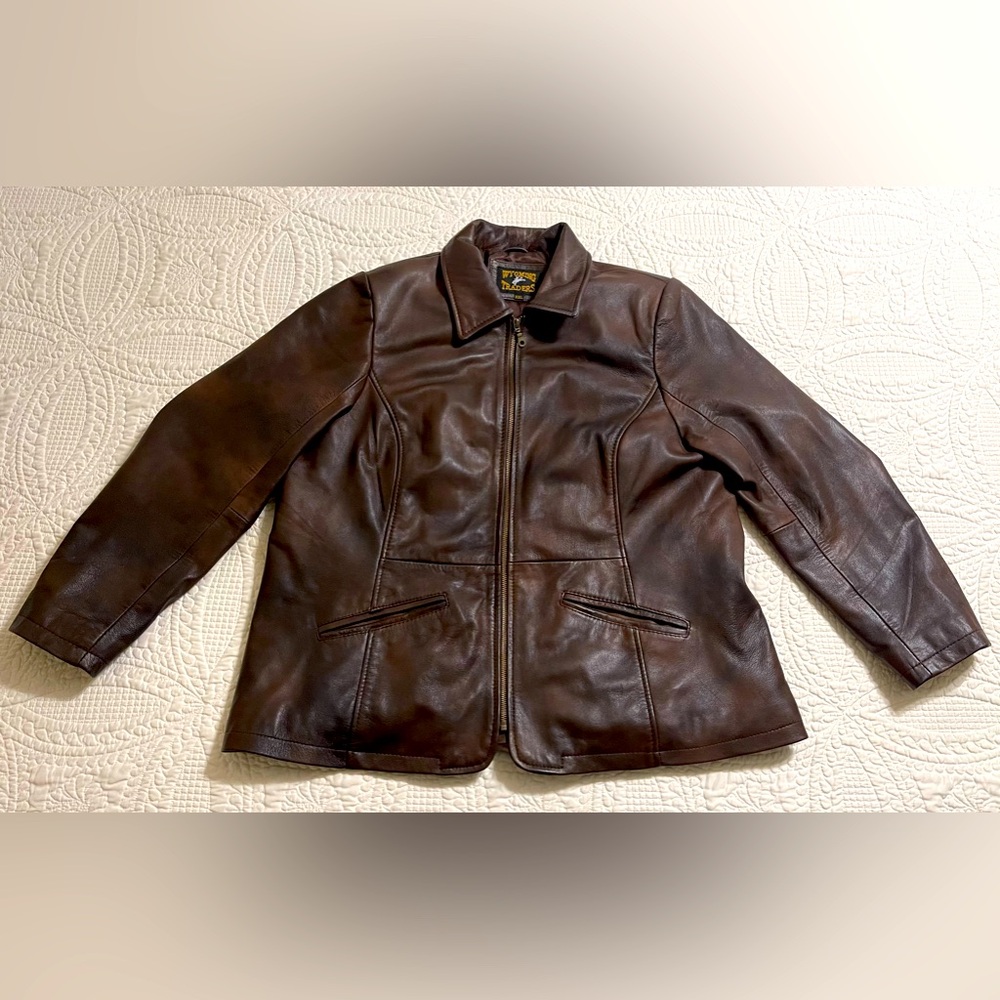 Wyoming Trader Men’s Leather Coat Jacket XXL Brown
